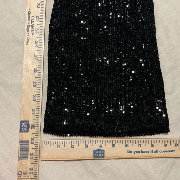 NWT Dress the Population Black Sequined Wide Leg Dina Pant | Inseam 32.5 - Picture 4 of 15